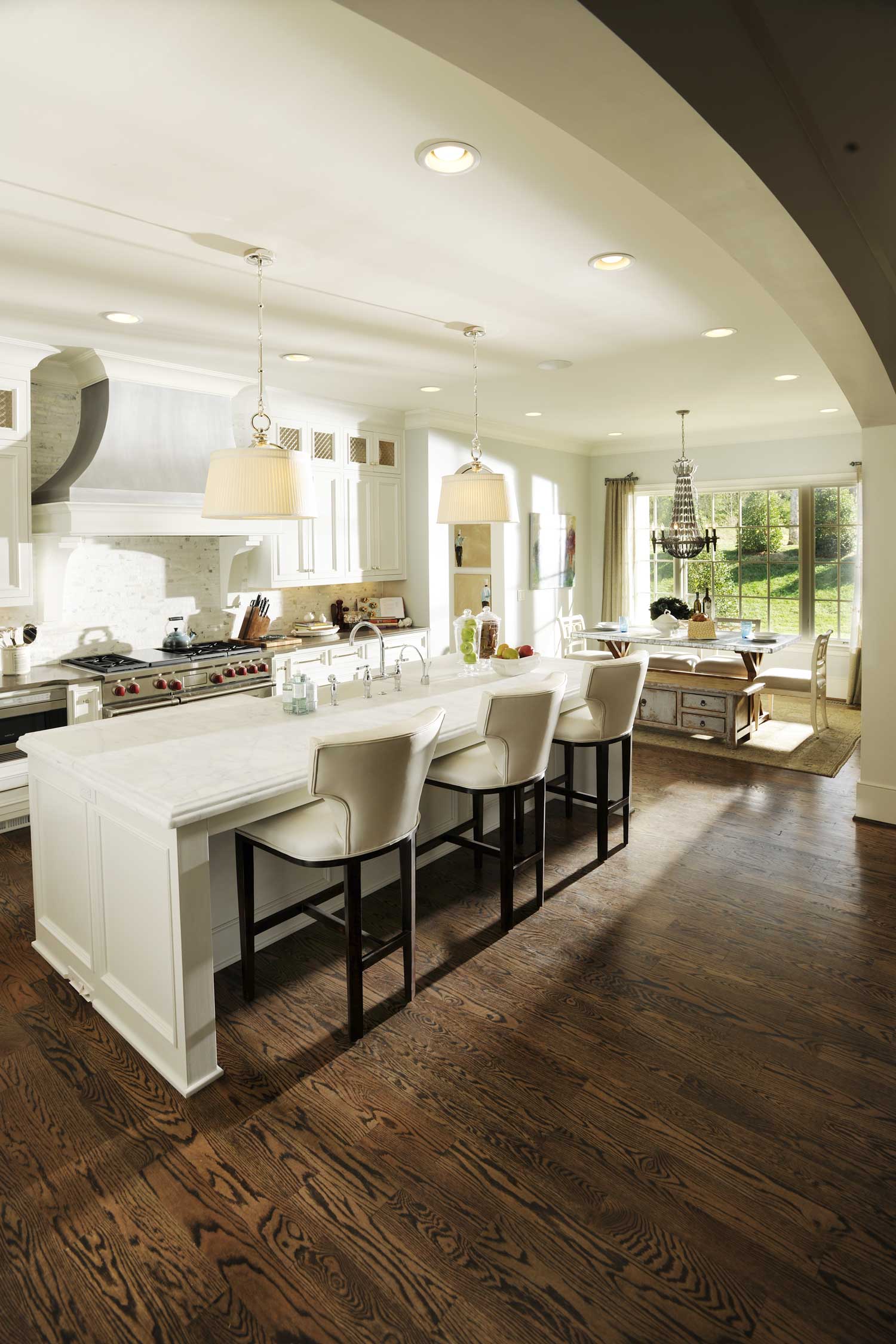 Refinished hardwood in a bright Memphis kitchen